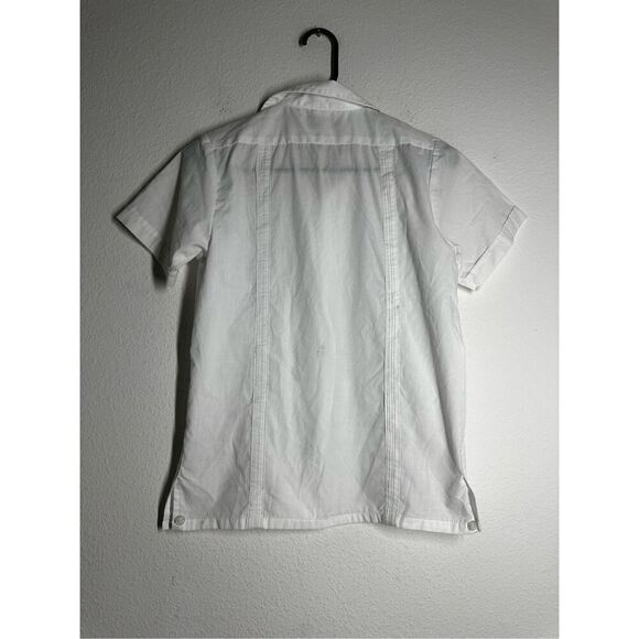 Silver Crest Vintage White Embroidered Button Down Shirt Pockets Sz 10 See Notes - Picture 5 of 11